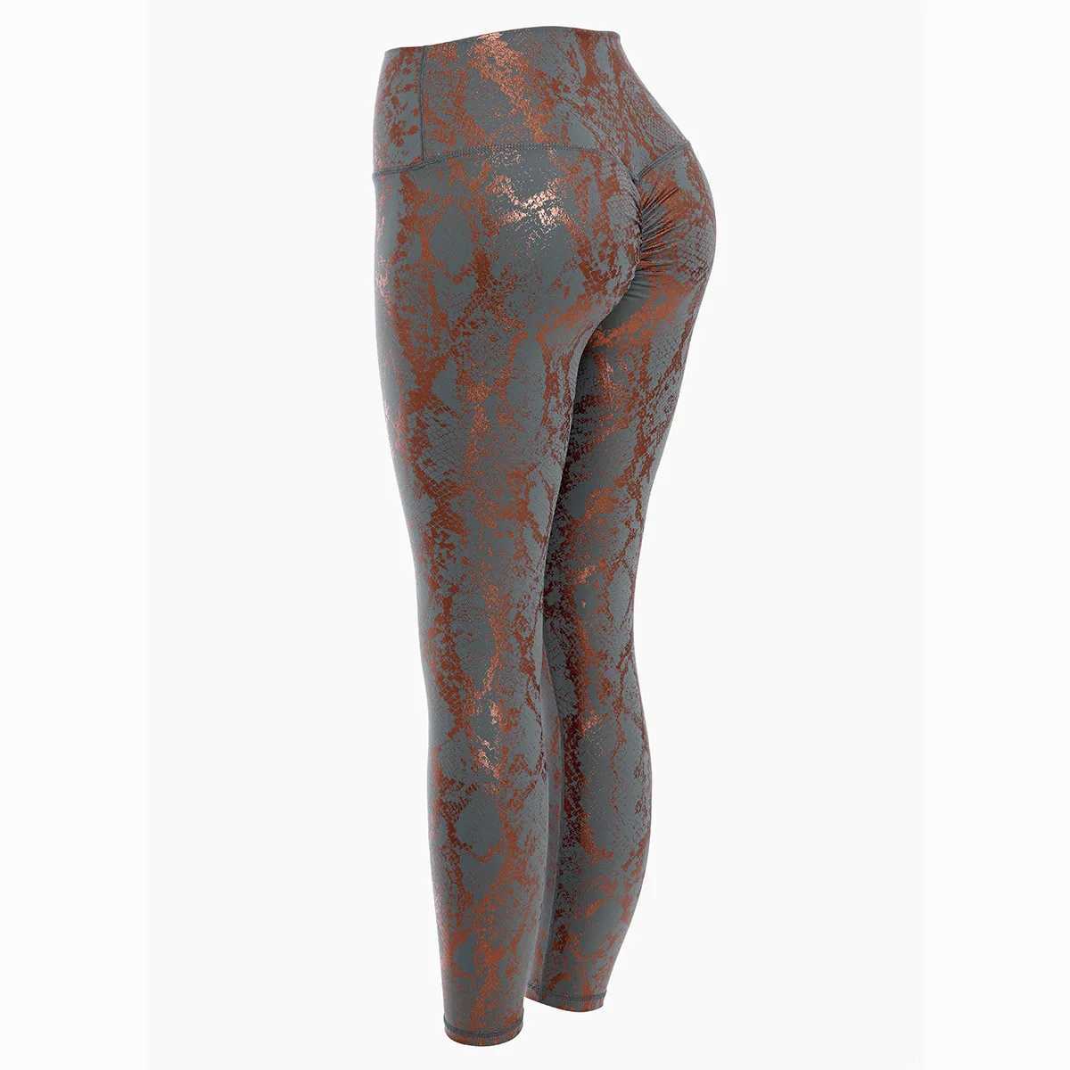 Serpentine yoga pants gold-plated elastic buttocks sexy casual leggings womens high waisted elastic fitness leggingsW250411