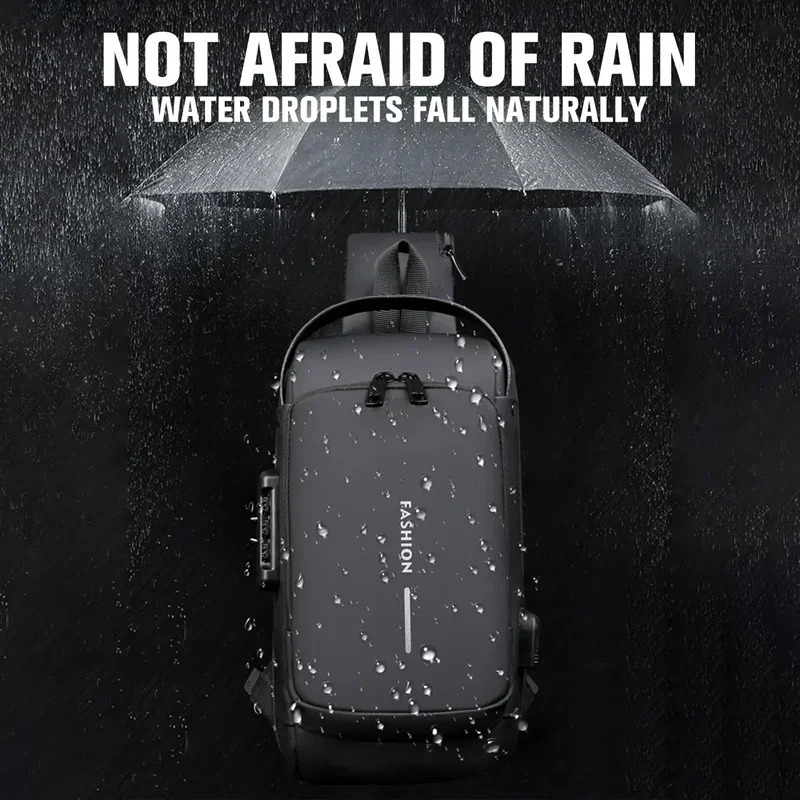 Mens Chest Bag Password Lock Antitheft Biker Leisure Outdoor Running Travel Waist Shoulder Crossbody Sports Backpacks 241029