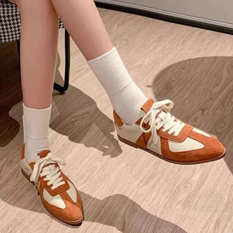 Flats Women Suede Sport Casual Walking Fashion Sneakers 2025 Spring New Lace-up Running Cozy Hiking Shoes atos Femme