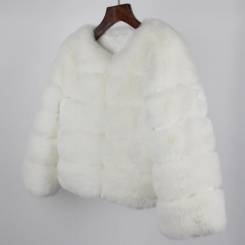 Artificial Fur Coat Winter Jacket Womens Elegant Thick Warm Jacket Street Clothing Fox Rabbit Fur Fashion 241029