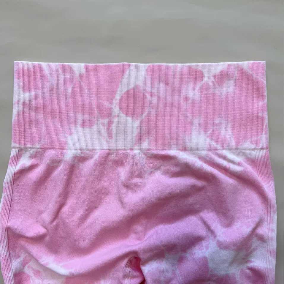 Womens Tiedye Scrunch seamless leg high waist yoga training leg exercise gym runnerW250411
