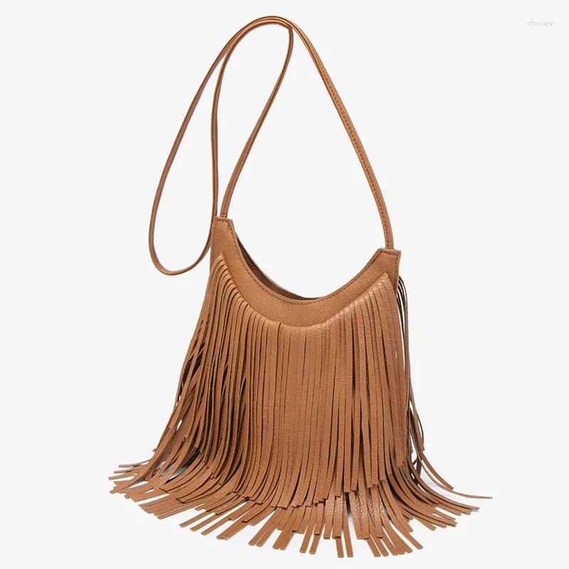 2025 NEW Drawstring Tassel Handbag For Women Autumn And Winter Zipper Oblique Shoulder Bag Multi-layer Lady Cross-body fashionable item zhanyishengli
