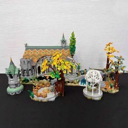 6167pcs Film Series of the Rings Rivendells Street View Building Blocks Model Compatible 10316 Sle Bricks Toy Kid GiftsXJ241029