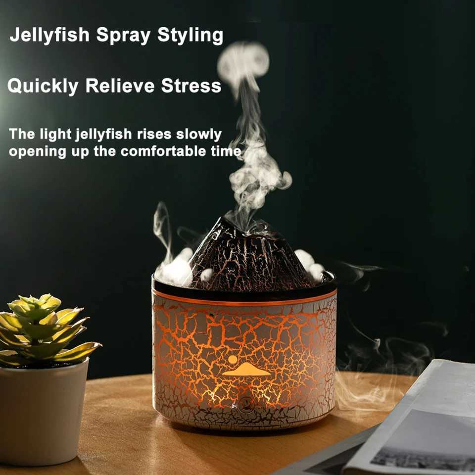 New Elegant Fashionable and CPACT 180ml Mini Volcanic Flame Essential Oil Diffuser Air Diffuser Humidifier enhance Y241104