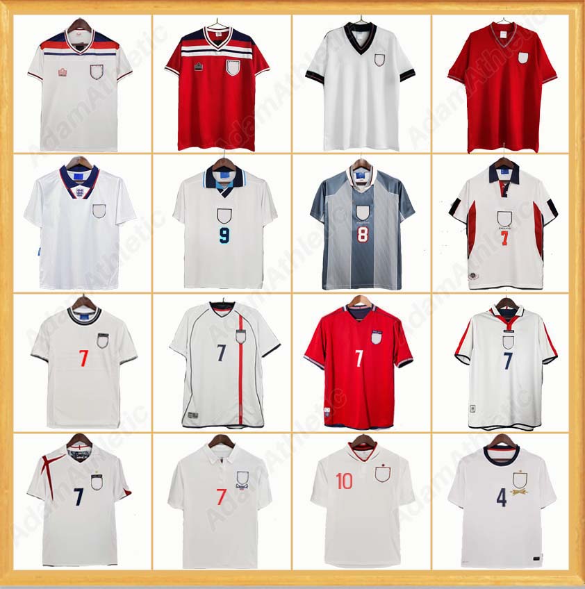 England retro jerseys 2002 BECKHAM England Vintage shirts 1998 OWEN GERRARD ROONEY LAMPARD GASCOIGNE SHEARER SCHOLES TERRY classic soccer jersey