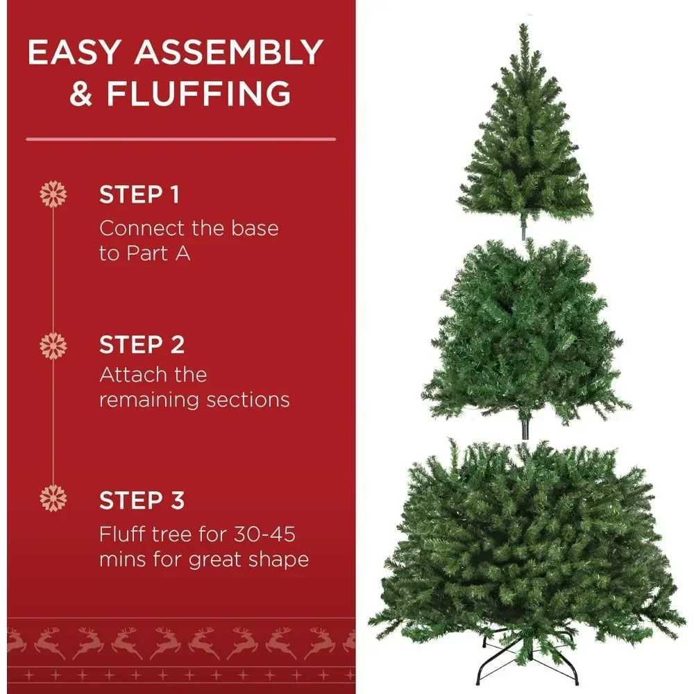 Pre-Lit Spruce Artificial Holiday Christmas Tree for Home Office Party DecorationXJ241026