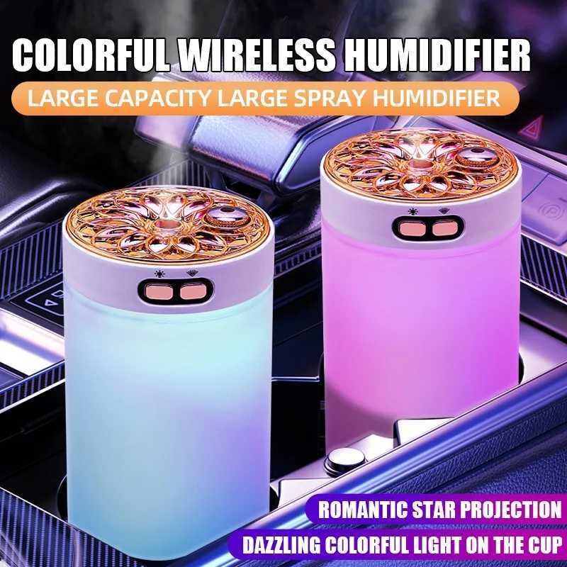 Wireless car air humidifier portable humidifier diffuser starry sky projection light MistMaker Bedro RGB color night light Y241104