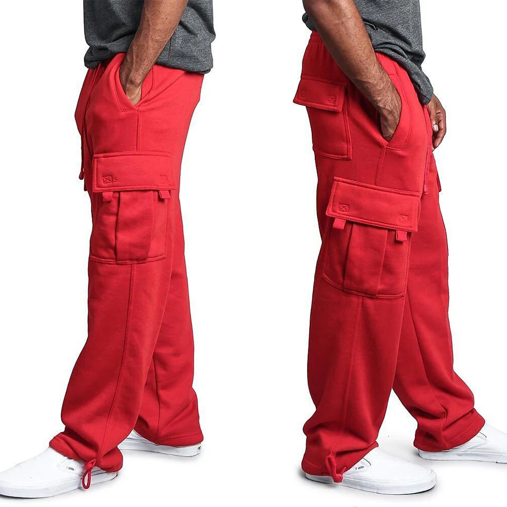 Mens Track Pants Cargo Pants Street Winter Fitness Gym Workout Running Training Exercise Breathable Long Pants 241029