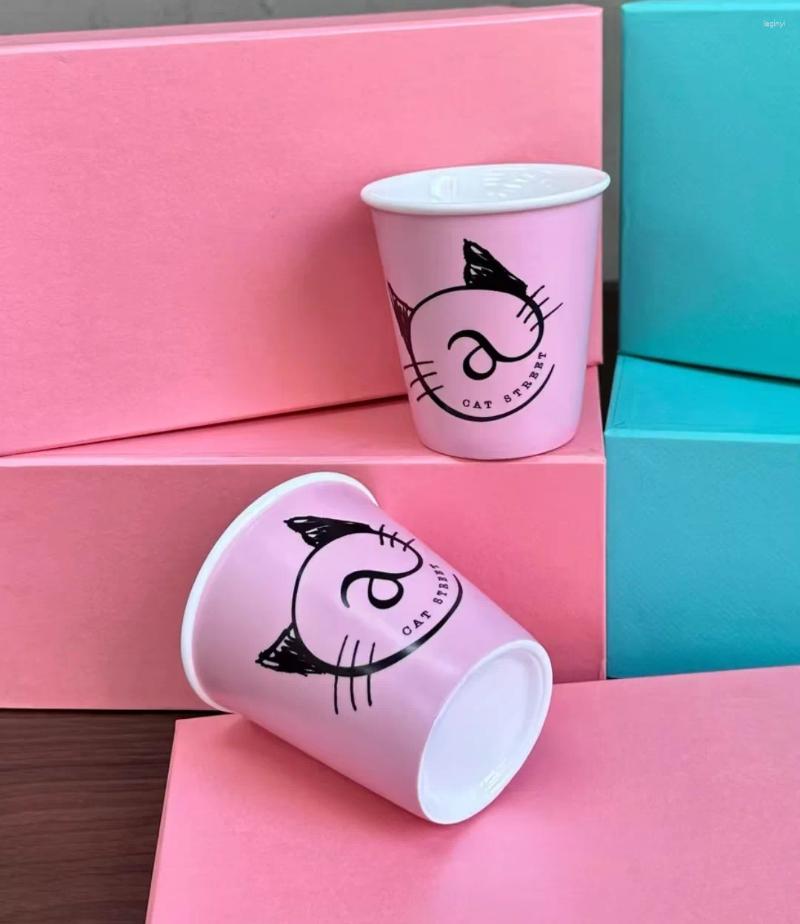 Mugs 2Pcs/Set Porcelain With Box And Bag Wedding Birthday Ceramic Coffee Tea Milk Water Cups For Home Family Friends