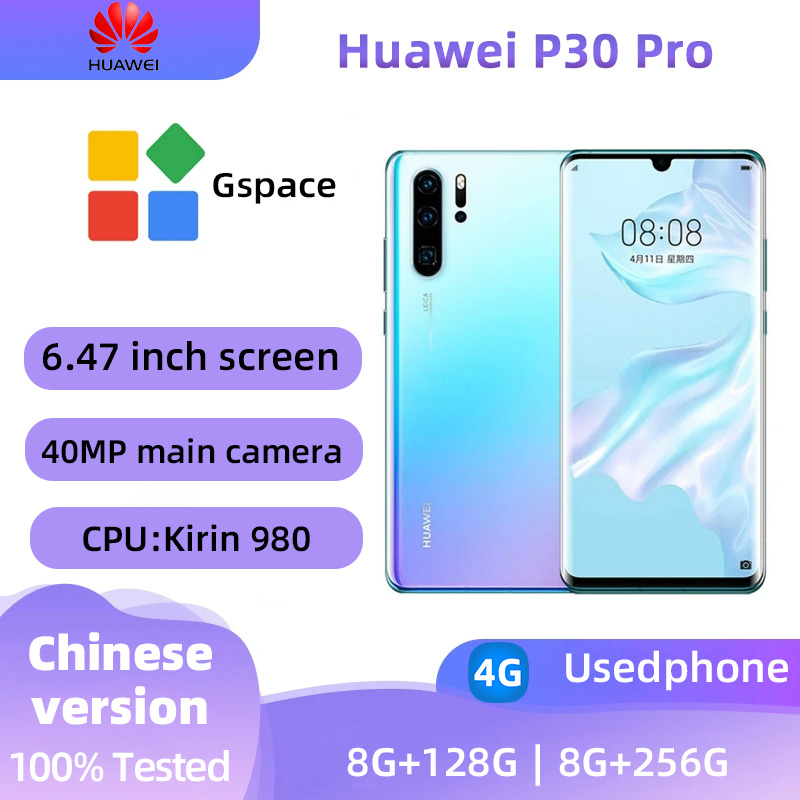 Huawei P30 Pro 4g smartphone CPU Hisilicon 980 6.47-inch screen 40MP camera 4200mAH 40W charging Android used phone