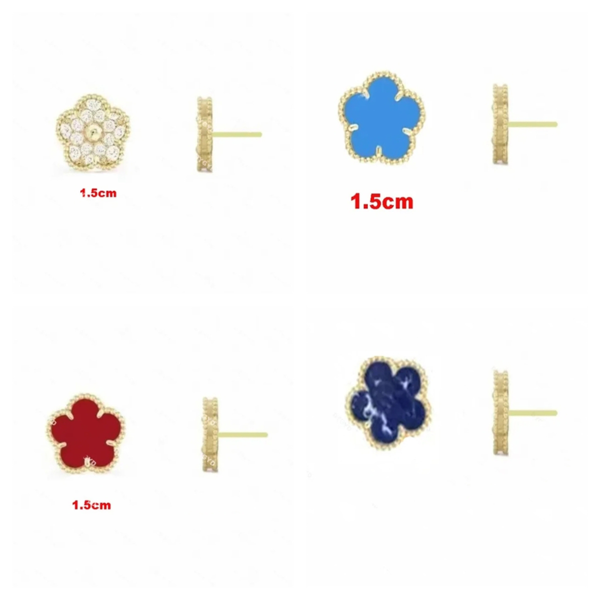 9mm 15mm earrings earring earrings designer White Gray Green Black mini pattern earrings luxury earrings orecchini designer jewelry ohrringe clover earrings