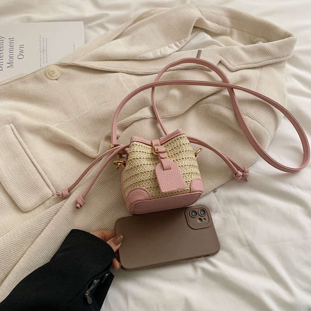 Fashion Mini Straw Bucket Bags for Women 2025 Summer Knitting Shoulder Crossbody Bag Female Designer Messenger Handbag