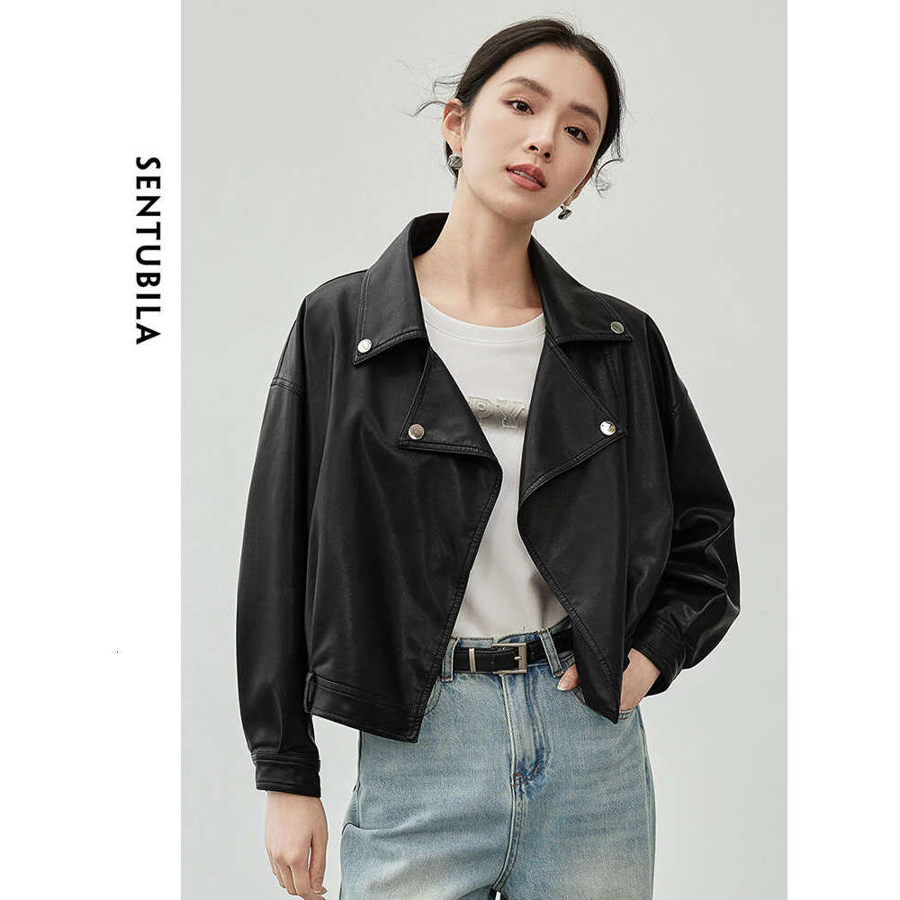 Solid Pu Faux Jackets For Women 2024 Autumn Winter Long Sleeve Short Leather Coats Woman Outerwear W43g56293