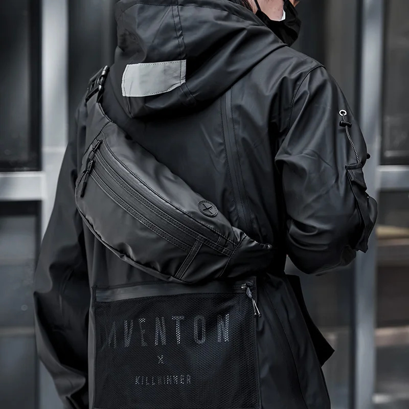 Men Fanny Pack with Antitheft Zip Waterproof Sports Outdoor Sling Bag Adjustable Crossbody Belt for Travel Walk Cycling 241029