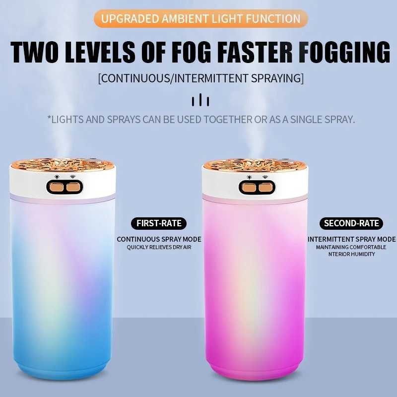 Wireless car air humidifier portable humidifier diffuser starry sky projection light MistMaker Bedro RGB color night light Y241104