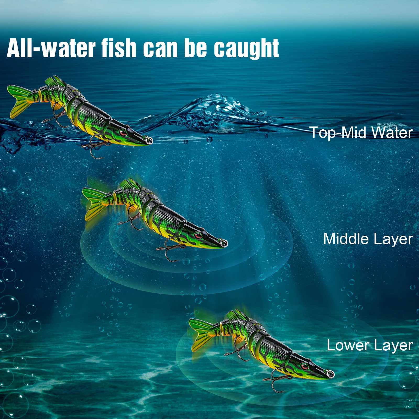 Got 3 pieces/box swimsuit 12.5cm 1.94g fishing Pike Wobbrs artificial bait hard multi link bait with hook W241029