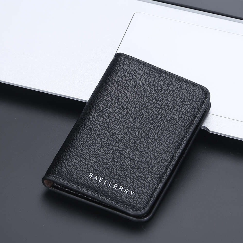 Baellerry Slim Compact Holder Soft Leather Mini Credit Holders Wallet for Men Small ID Card Case Cardholder