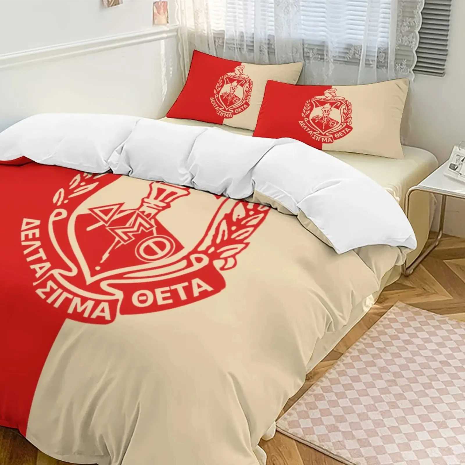 3D Printing Delta Girls Association Sigma Theta DST Bedding Twin Down Duvet Cover Comfortable Box Boys and Girls Adult Bedroom X241029