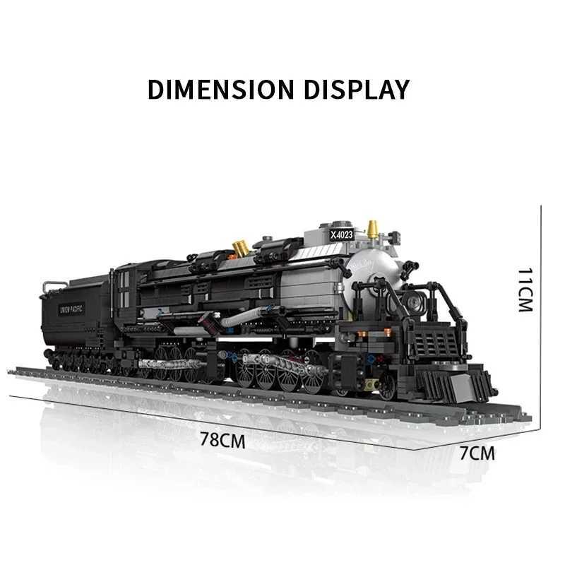 Free shipping 1608PCS Steam Building Blocks The Union Pacific Big Boy Train Ci Railway Assemble Model Bricks Kid Toys Holiday Gifts