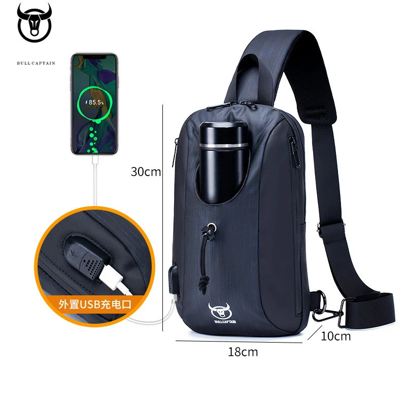 Bullcaptain Oxford Male Chest Pack Running Messenger Shoulder Bag For Men Sport Outdoor Sling Cycling Crossbody Handbag JYB104 241029