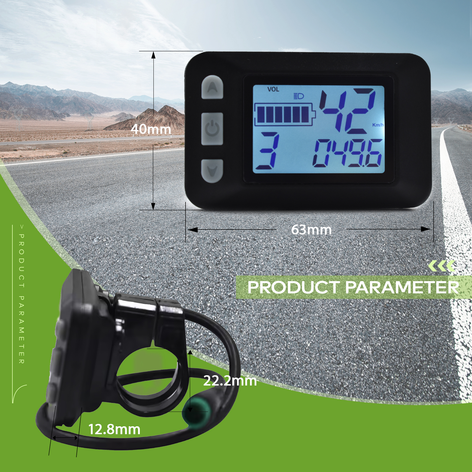 P9 Vibrant LED Backlit Bike Computer - Detailed Performance Metrics for Electric bike display