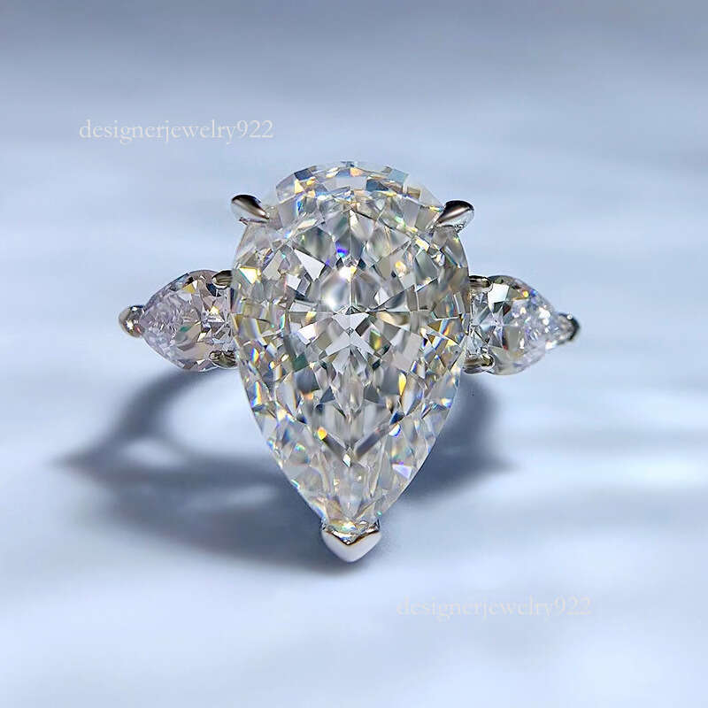 Pear Cut 11*17mm Moissanite Diamond Ring 100% Real 925 sterling silver Party Wedding band Rings for Women Men Engagement Jewelry
