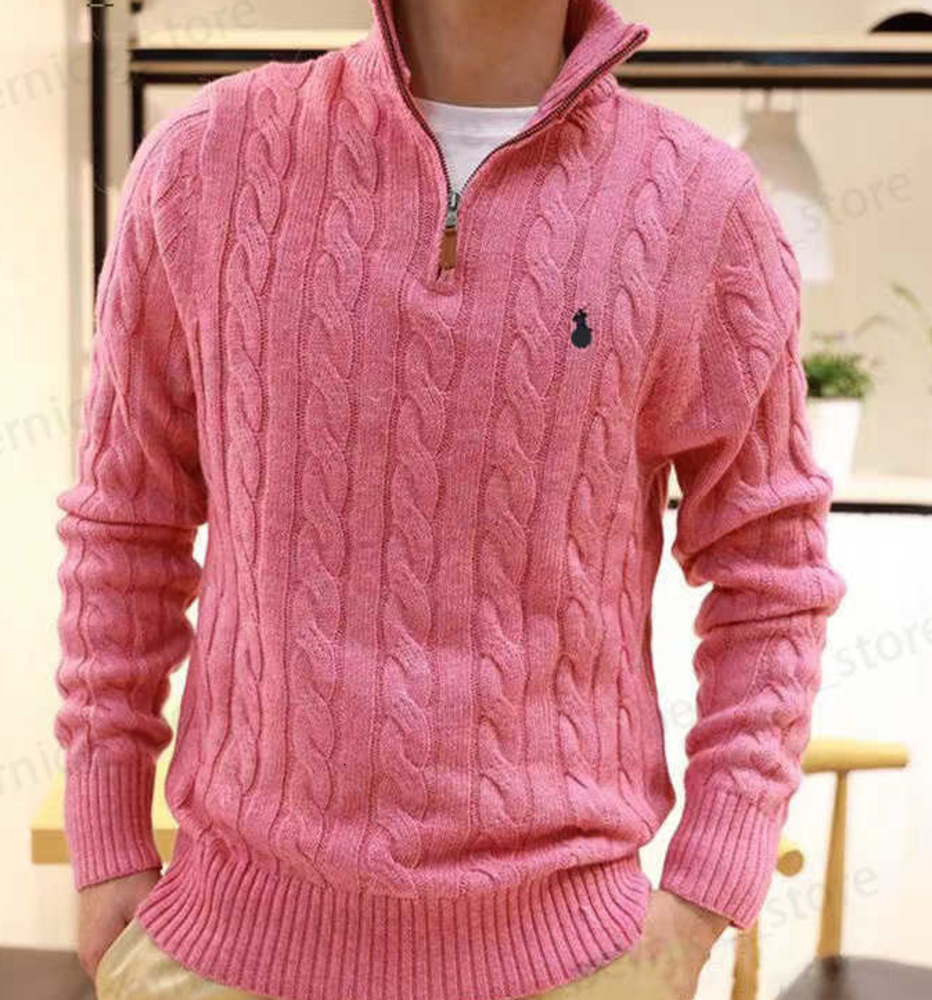 Mens Sweaters Sweater Designer Polo Half Zipper Hoodie Long Sleeve Knitted Horse Twist High Collar Men Woman Embroidery Fashion Ekss