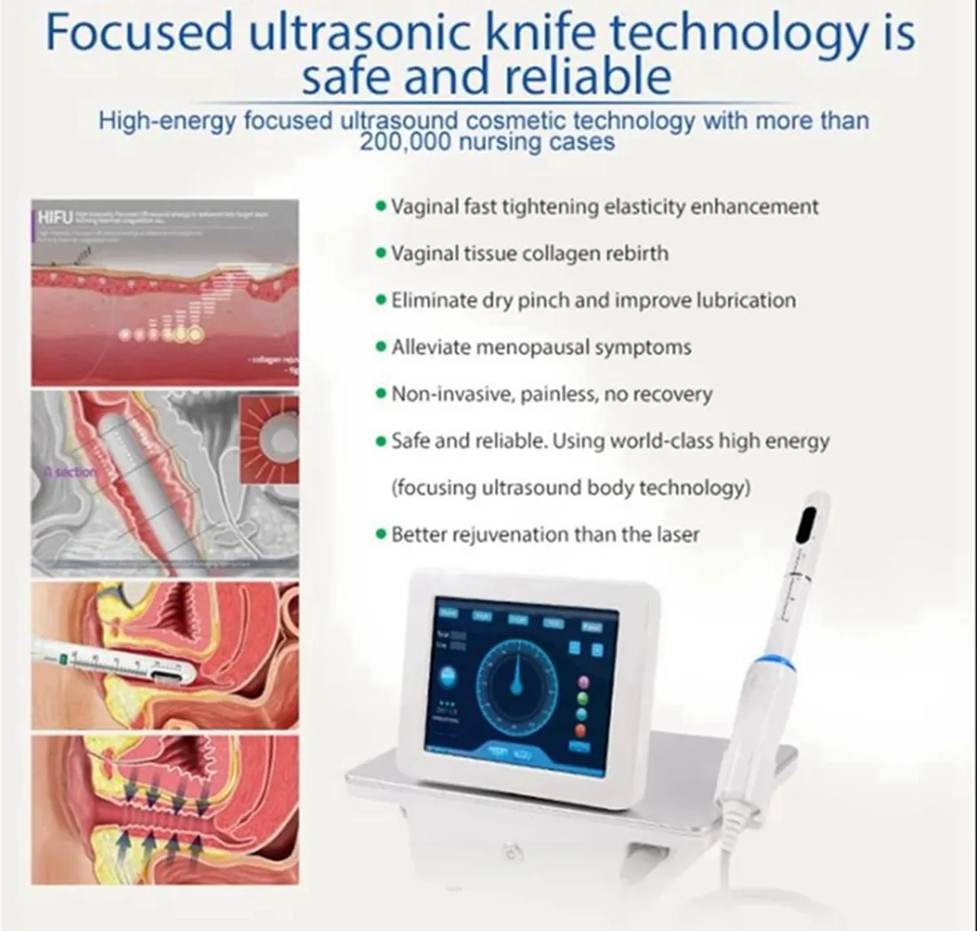 2024 New Professional High Intensity Focused Ultrasound HIFU Machine Vaginal Tightening Skin Care Rejuvenation Private Beauty Equipment