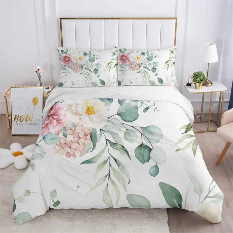 3 pieces of single-sided printed bedding comfortable animal plant flower leaf down duvet cover comfortable bedding X2504081