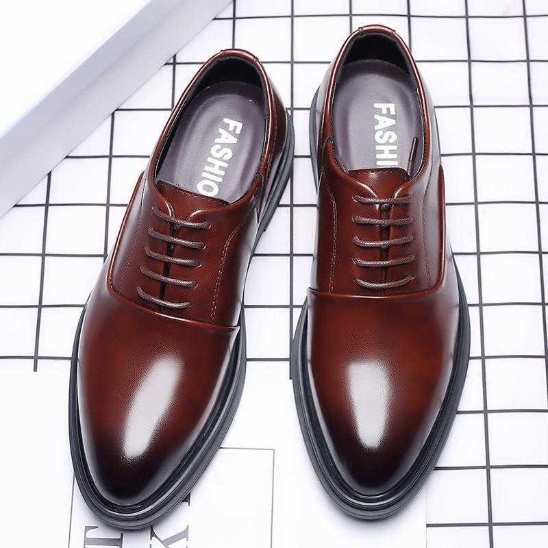 Men Dress Shoes New Mens Leather Shoes Business Casual British Formal Leather Shoes Korean Edition Wedding Shoes Mens Breathable 241009
