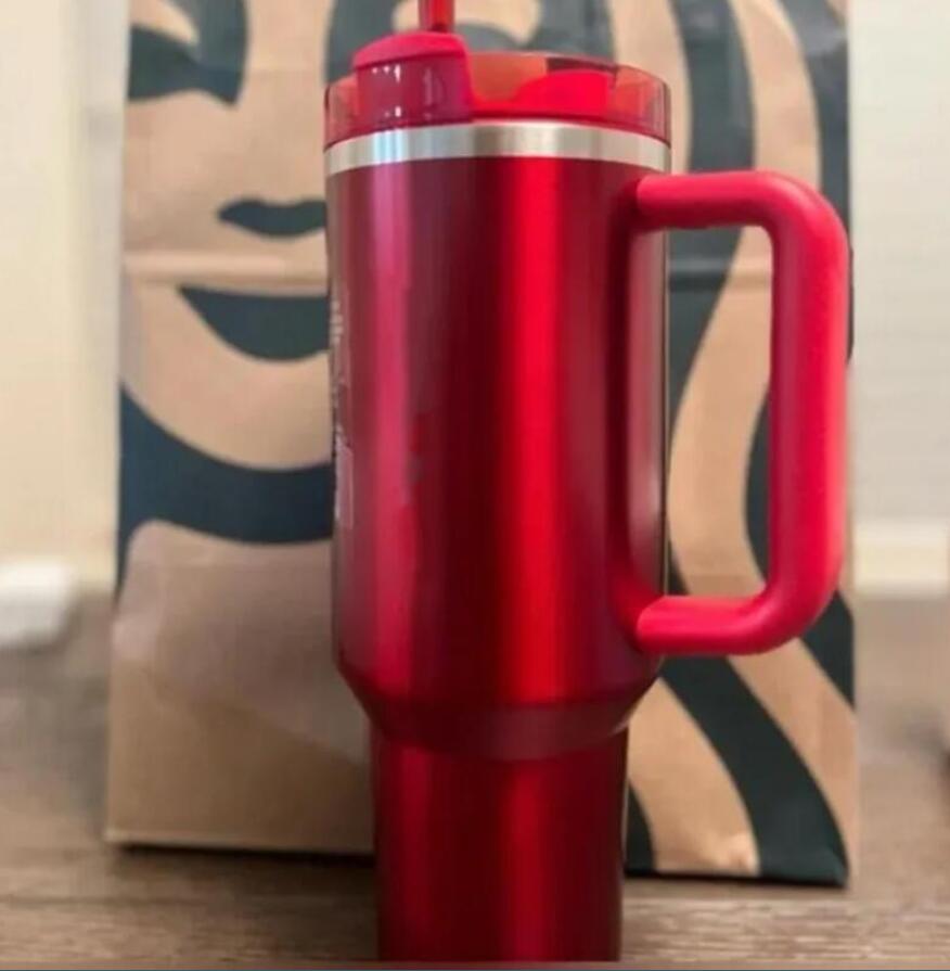 US Stock Wicked 40oz Tumblers Bow Cap LOVE SHACK FANCY Cups Rose Blue Magnolia Lilac Floral Stainless Steel Tumblers with Silicone Handle Lid Straw Mu