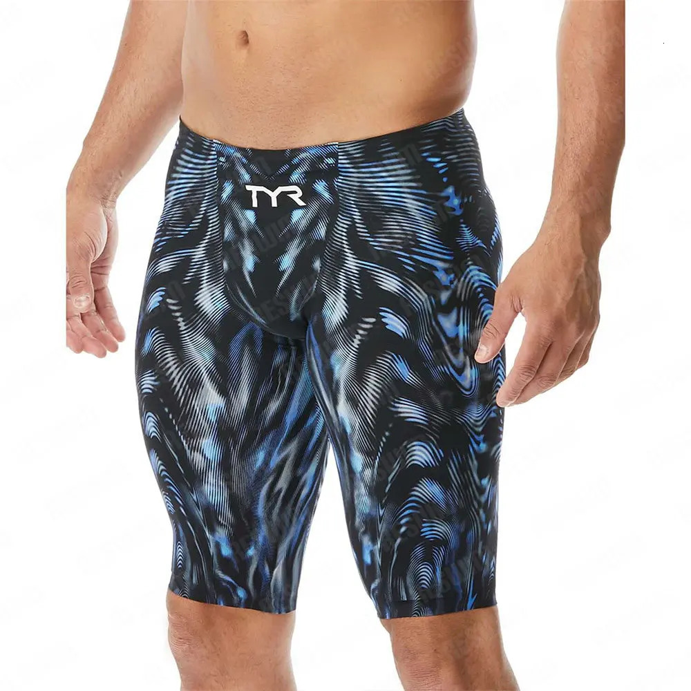 Summer Mens Swimming Jammer Racing Swimsuit Shorts Beach Surfing Tight Shorts Quick drying Sports Training Swimsuit 241029