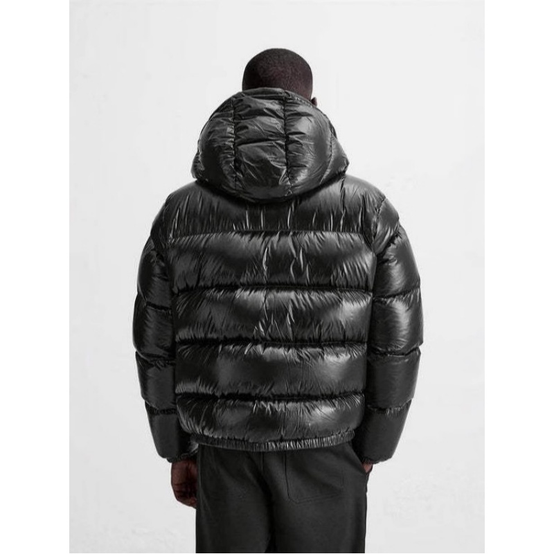 Men's winter padded thickened windproof black fashion warm coat cold solid color fashion leisure coat cotton-padded clothes