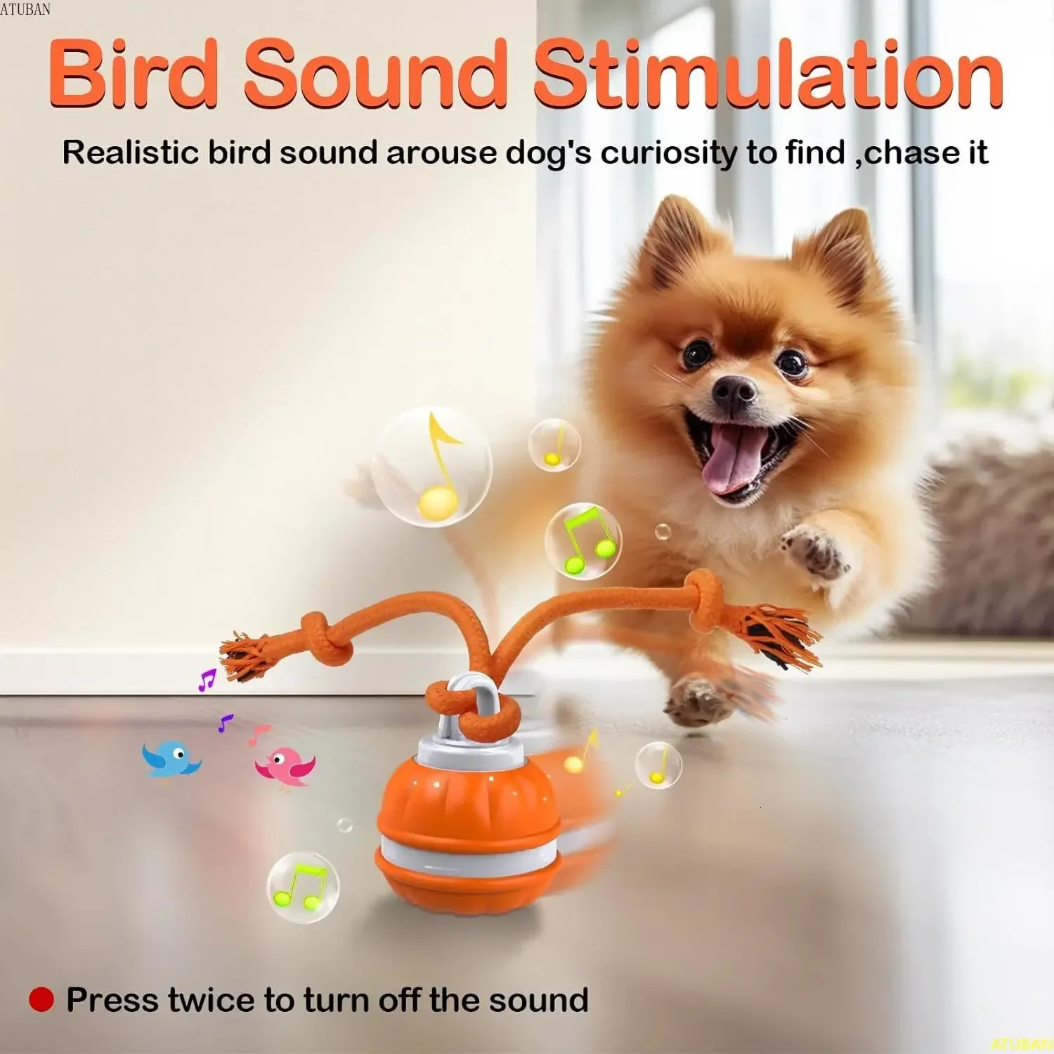 Peppy Pet Ball for DogsDog Interactive Toys Dog BallMotion Activate Rolling PuppySmall DogsAutomatic Moving Toy 241028
