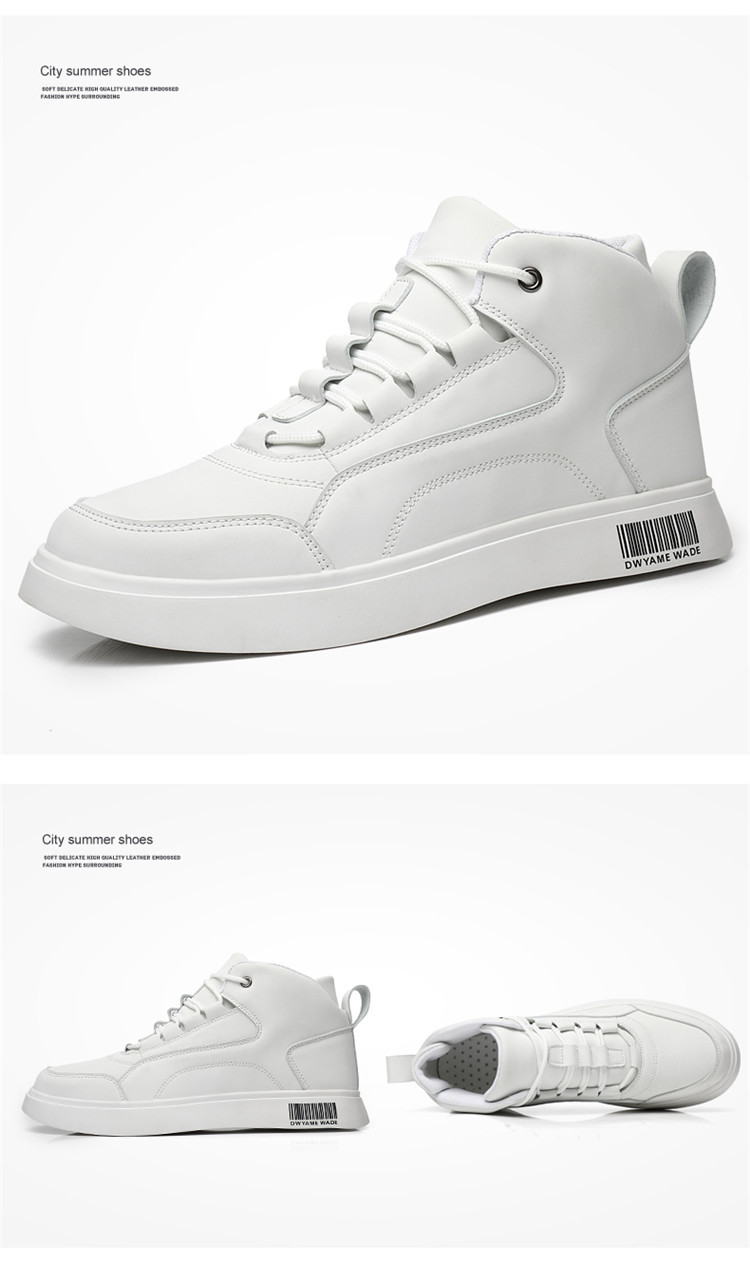 2024 Spring New Youth Wear resistant and Anti slip High top Board Shoes, Height increasing Sports and Leisure Shoes