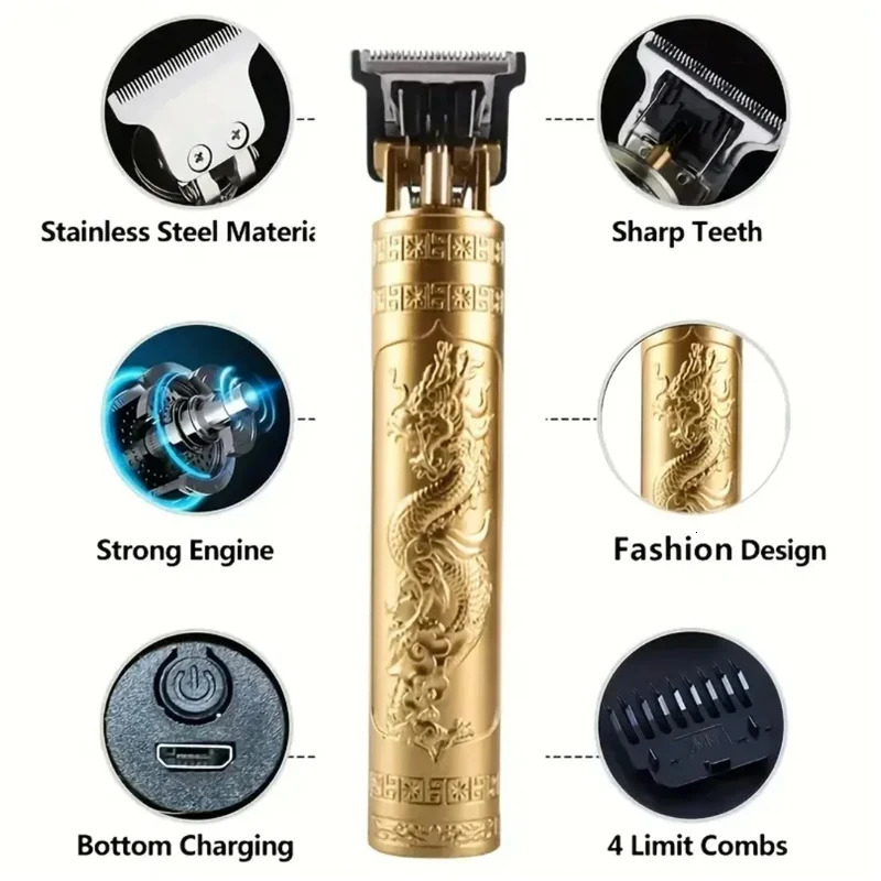Mens T9 Carving Hair Trimmer Mini Electric Hair Clipper Beard Trimer Barber Cordless Hair Cutting Machine Haircut Edge Razor 241029