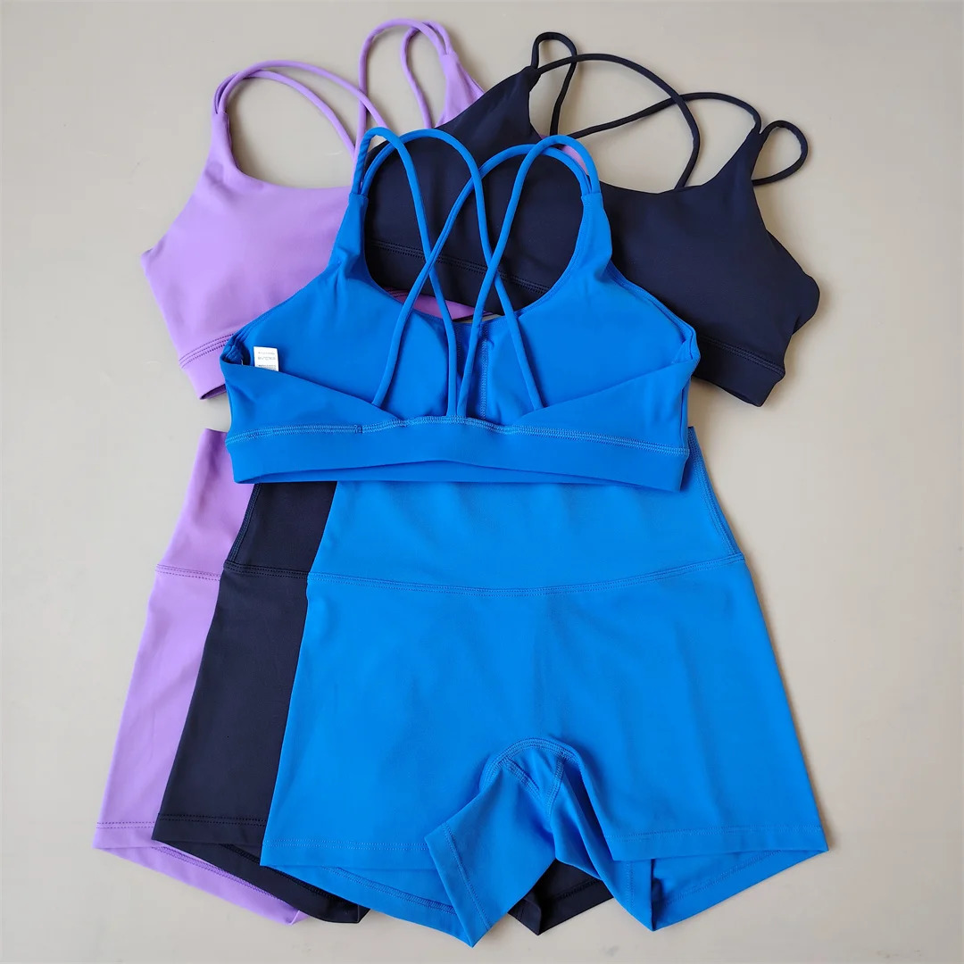 Gym 2-Piece Women Yoga Suit Shorts Running Exercise Pilates Sexy Fitness Suit Fashionable Spicy Girl Sportswear Shorts Set Soft 241030