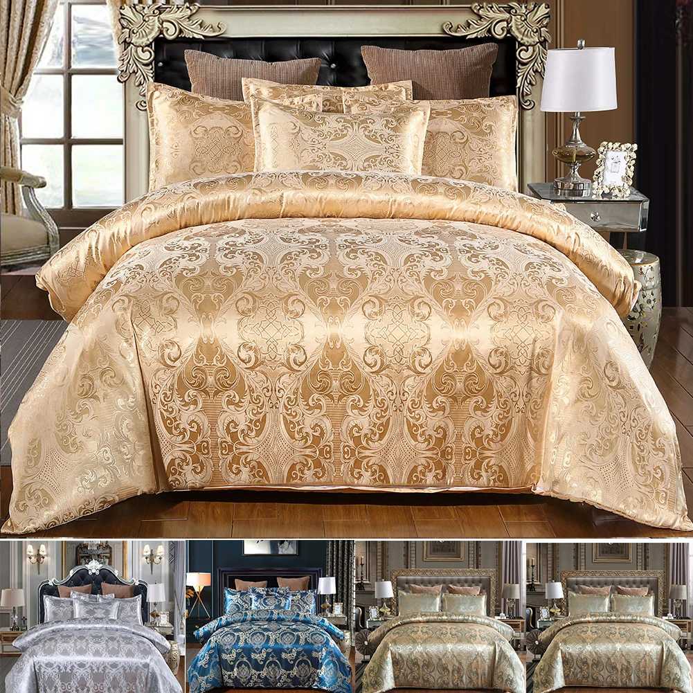 2/3 pieces of lightweight luxury bedding home textiles European satin jacquard bedding down duvet covers Juego De Ropa De Cama X241029