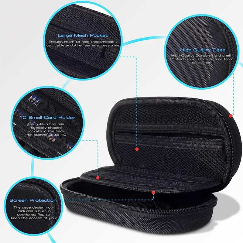 For PS Vita 1000 PSV 2000 Carrying Storage Bag Portable Travel Organizer Case Analog Silicone Thumb Stick Grip Joystick CapsXJ241030