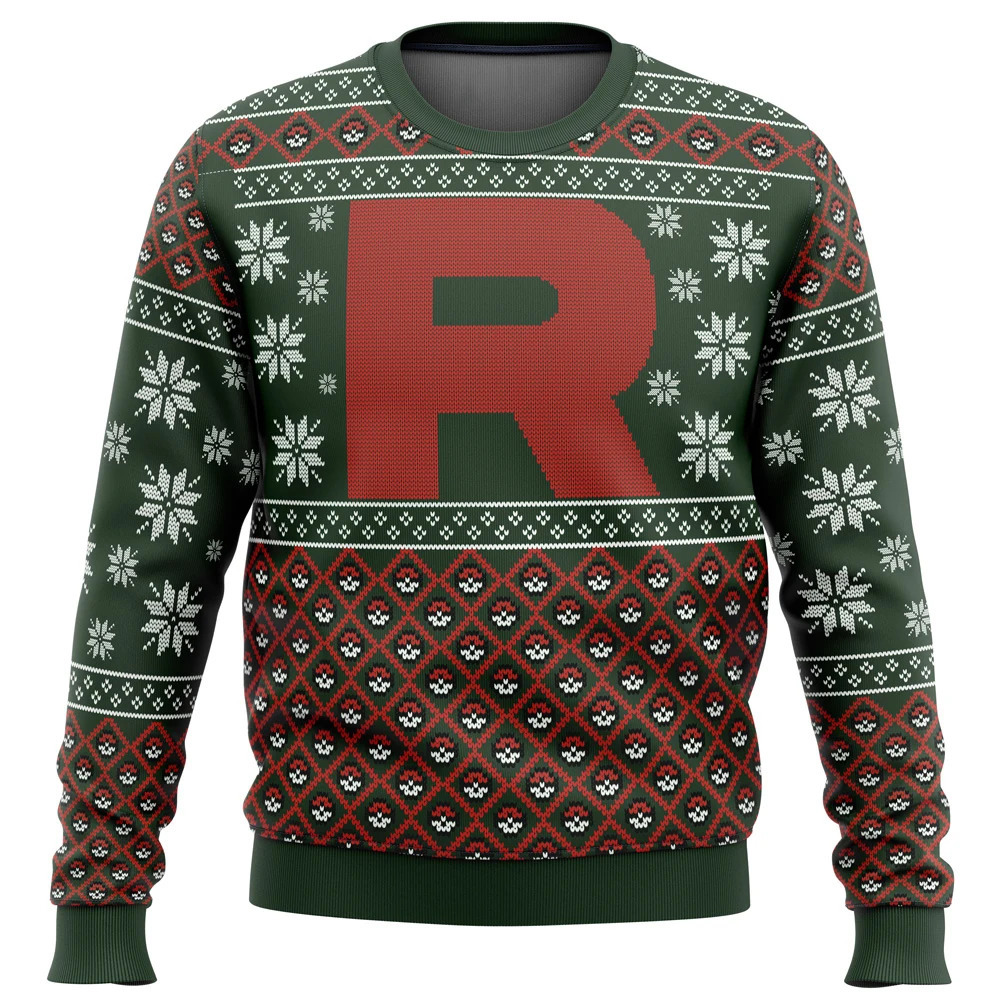 Pocket Monsters Ugly Team Rocket Year Christmas Sweater Christmas Gift Santa Claus Promotion Mens 3D Sweater Autumn/Winter Clothing 241030