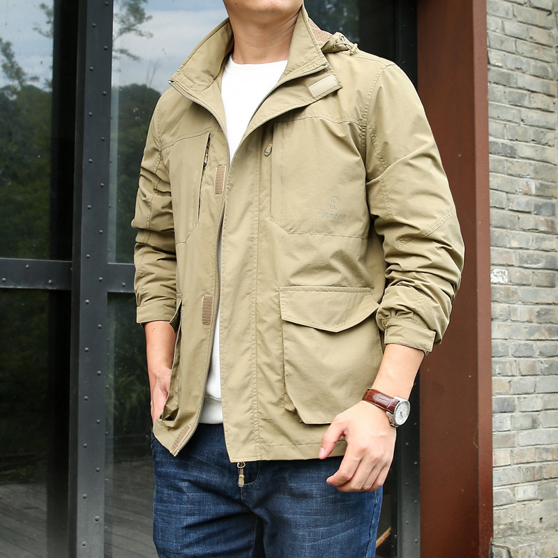 Men Waterproof Wind Breaker Coat Zipper Hoodie Jacket Quick Drying Sport Outwear Wind Stoper Jacket Raincoat Sport Selling 220811