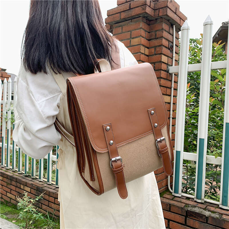 Preppy style women backpack Large Capacity Laptop Bag Casual School Backpac Girls patchwork Travel bags for Female totes