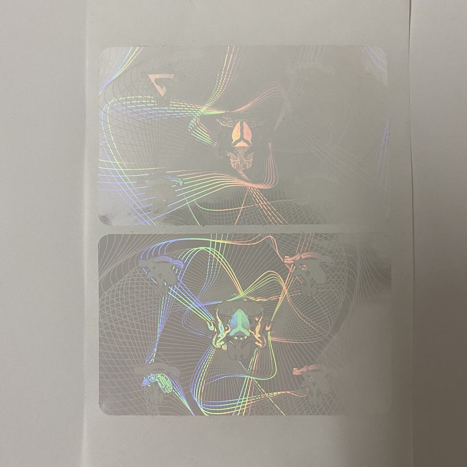 Transparent Clear Hologram Laminated ID Cards Film Overlay Holographic Sticker Overlay