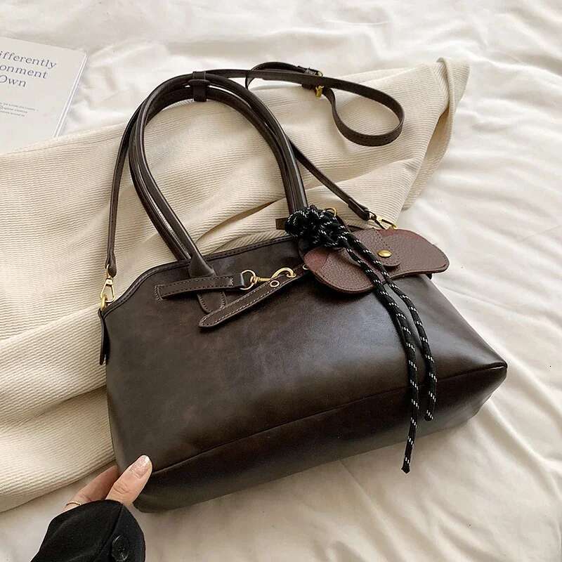 PU Leather Tote Bags For Women 2025 Winter New Trend Y2K Korean Fashion Female Shoulder Crossbody Bag Lady Handbags
