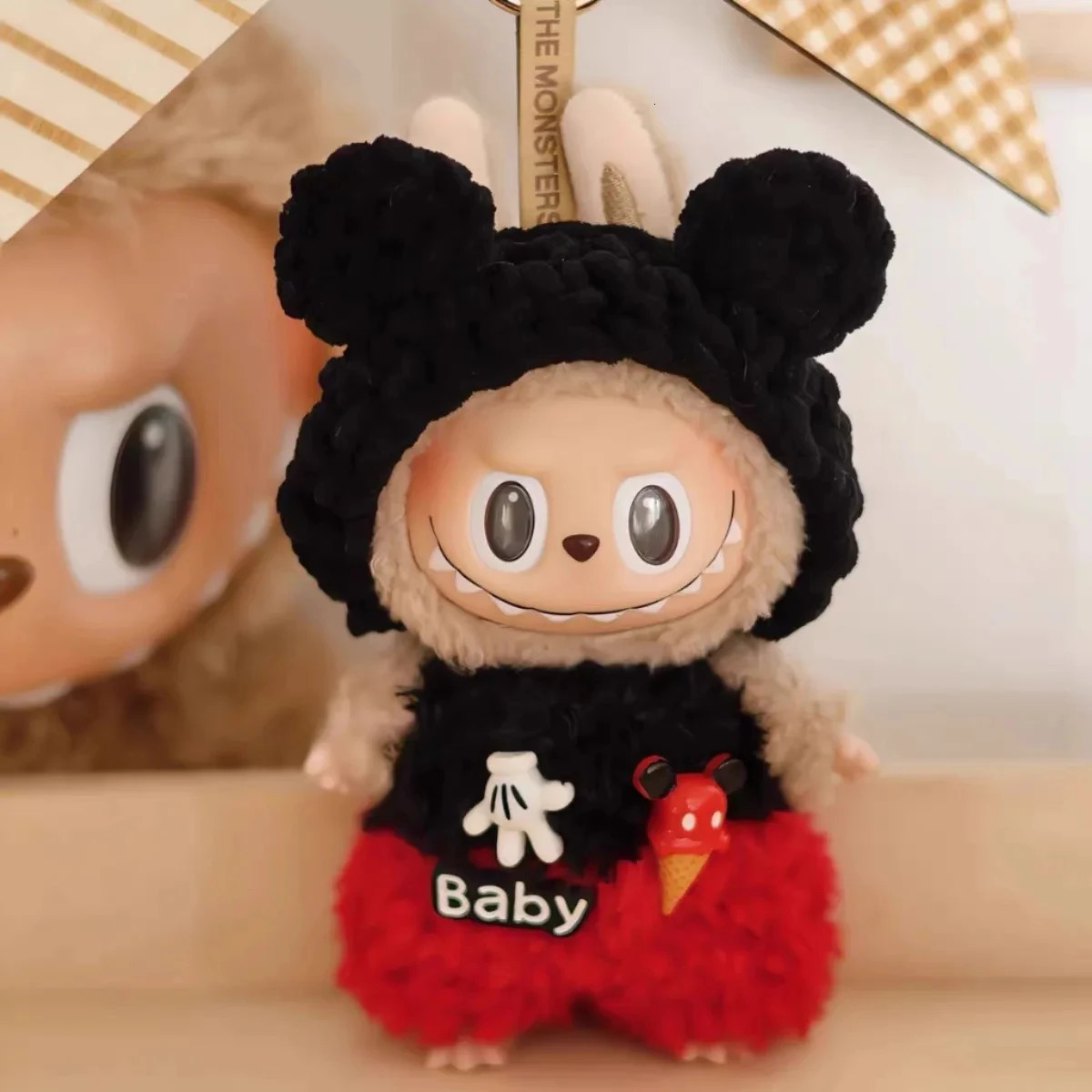 17cm Labu Doll Clothes Heartbeat Macaron Baby Pendant Enamel Face Labuwa Replacement Kawaii Decoration 241030