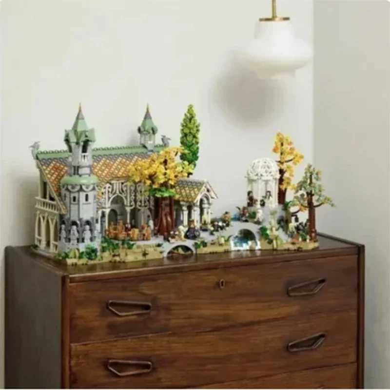 6167pcs Film Series of the Rings Rivendells Street View Building Blocks Model Compatible 10316 Sle Bricks Toy Kid GiftsXJ241029