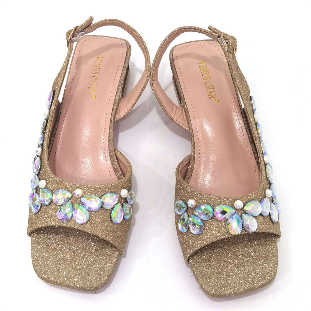 Square toe low heel sandals plus size women's shoes trapezoidal handbag
