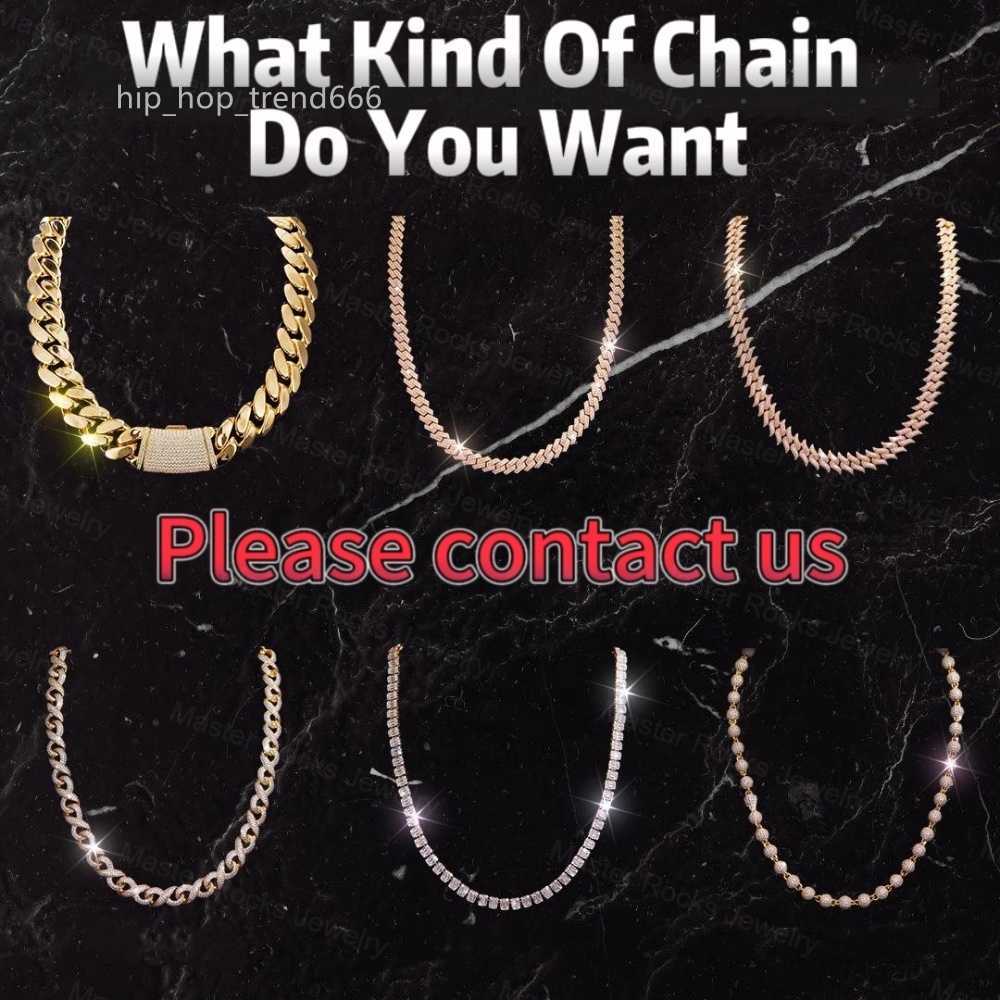 Hiphop Cuban Chain 10mm 12mm 14mm 925 Sterling Silver Iced Out Black VVS Moissanite Cuban Link Chain