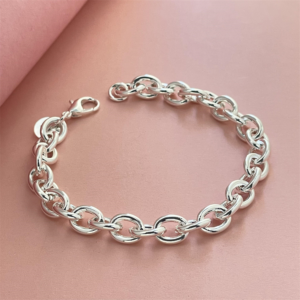 Free shipping Tradition Chain High quality Top Sale 925 Silver Noble fashion charm Bracelet Jewelry