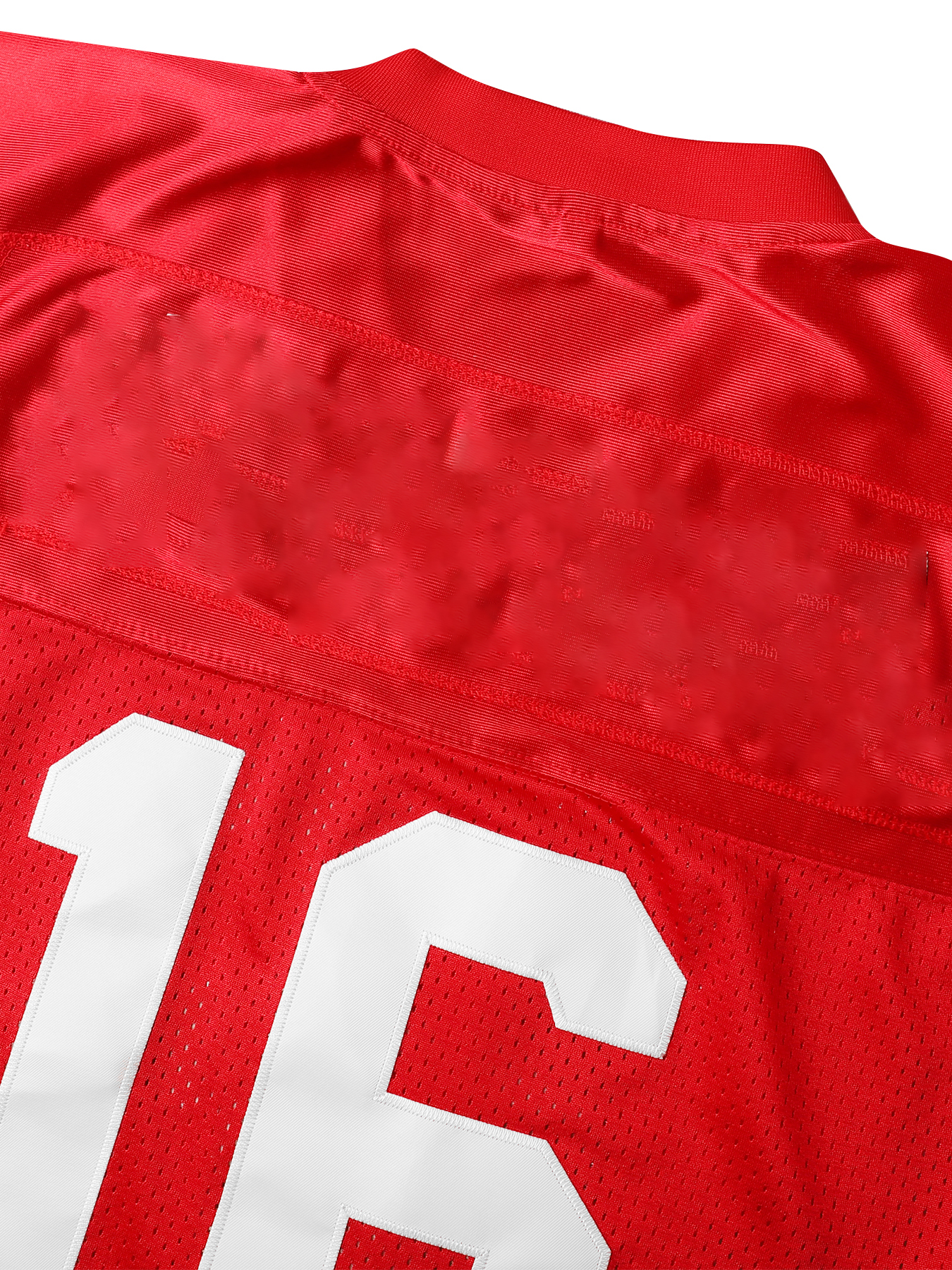 Men's #80 Short Sleeve Football Jersey Polyester Classic Red Sports Top, V-Neck With Slight Stretch, Embroidered Alphabet Pattern, Versatile For 